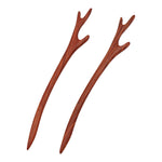 Load image into Gallery viewer, Natural Red Sandalwood Hair Sticks for Women - Antlers Set of 2
