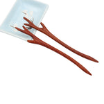 Load image into Gallery viewer, Natural Red Sandalwood Hair Sticks for Women - Antlers Set of 2
