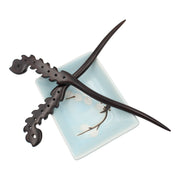 Natural Sandalwood Hair Sticks for Women - Set of 2 - (Fire)