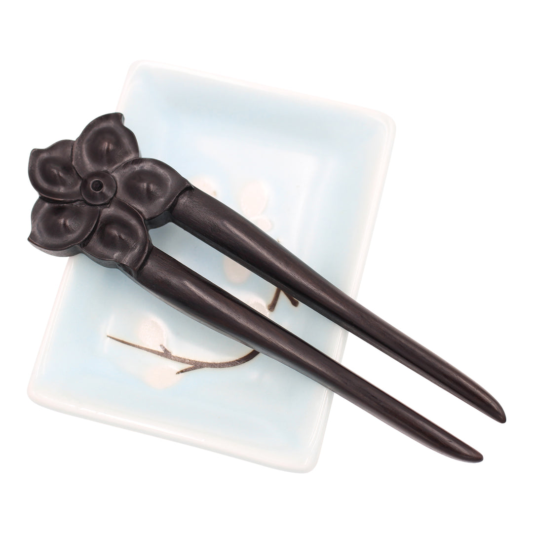Natural Sandalwood Hair Fork for Women - (Flower)