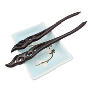Natural Sandalwood Hair Sticks for Women - Set of 2 -(Wind)