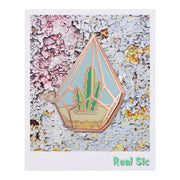 Cactus Pin - Cute Cactus in Geometric Terrarium Enamel Pin