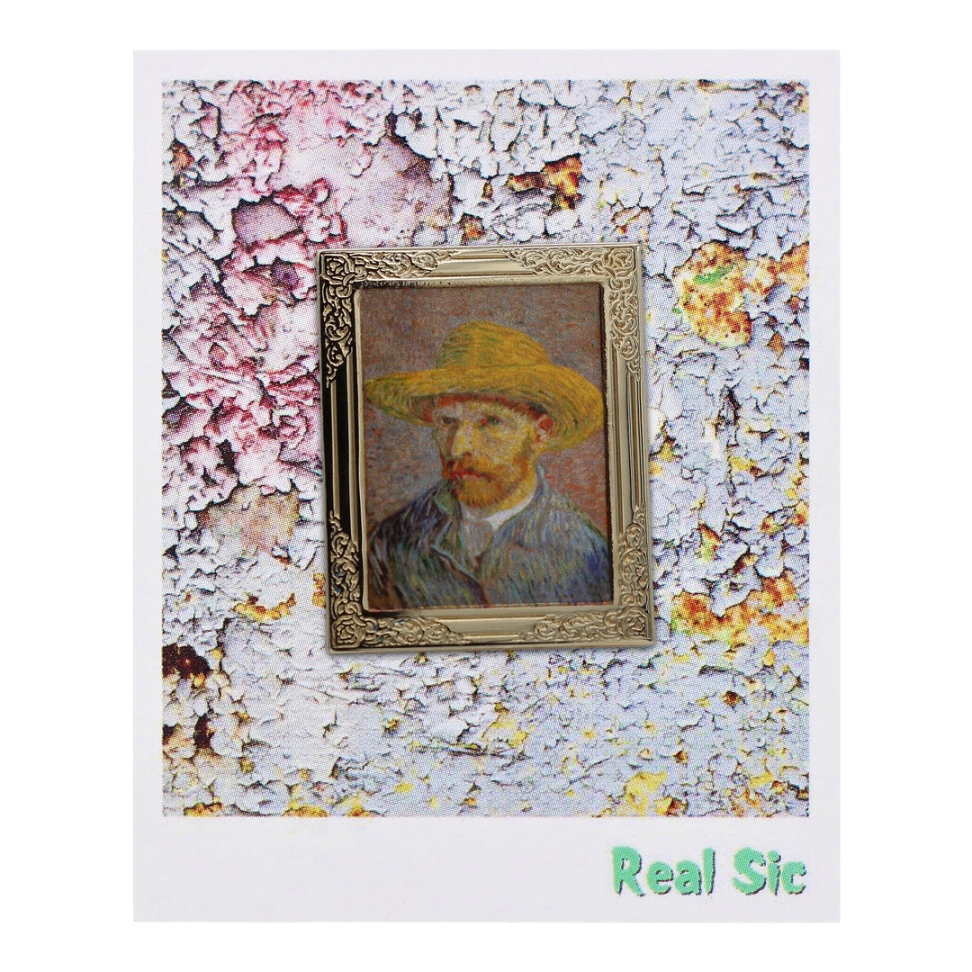 Vincent van Gogh Self-Portrait with a Straw Hat Art Enamel Lapel Pin