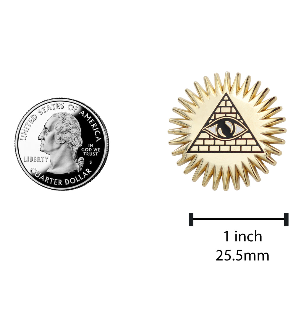 Real Sic Occult Pyramid & Eye Enamel Pin Mason Pin - Masonic Lapel Pin
