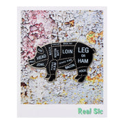 Pig Butcher Cuts Enamel Pin - Pork Diagram Lapel Pin for Hats, Jackets, Aprons