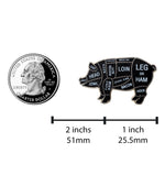 Load image into Gallery viewer, Pig Butcher Cuts Enamel Pin - Pork Diagram Lapel Pin for Hats, Jackets, Aprons