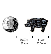 Pig Butcher Cuts Enamel Pin - Pork Diagram Lapel Pin for Hats, Jackets, Aprons