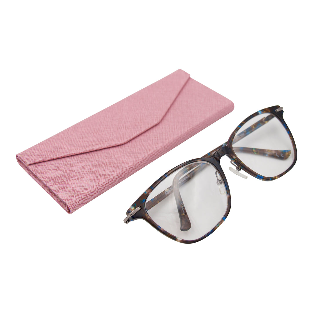 Pink Solid Color Glasses Case - Vegan Leather Magic Folding Hardcase