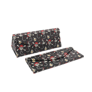 Pirate Skully / Jolly Roger Print Glasses Case - Vegan Leather Magic Folding Hard Case