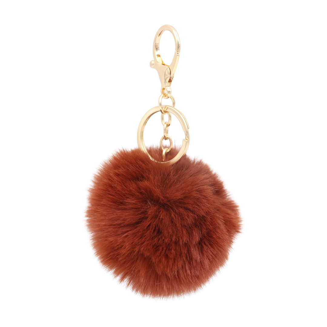 Cute Faux Fur Fluffy Fuzzy Pom Pom Keychain