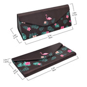 Flamingo Print Glasses Case - Vegan Leather Magic Folding Hardcase