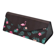 Flamingo Print Glasses Case - Vegan Leather Magic Folding Hardcase