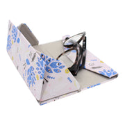 Peacock Print Glasses Case - Vegan Leather Magic Folding Hardcase