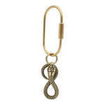 Load image into Gallery viewer, Infinity Snake Brass Keychain - Zodiac Animal Charm
