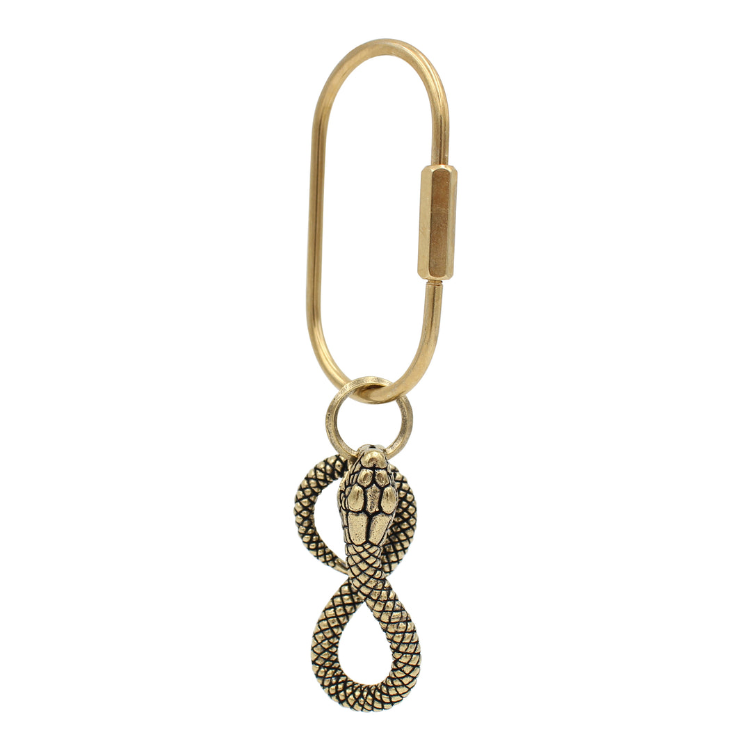 Infinity Snake Brass Keychain - Zodiac Animal Charm
