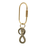 Infinity Snake Brass Keychain - Zodiac Animal Charm