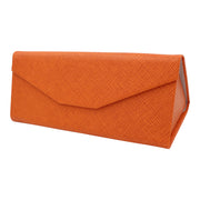 Orange Solid Color Glasses Case - Vegan Leather Magic Folding Hardcase