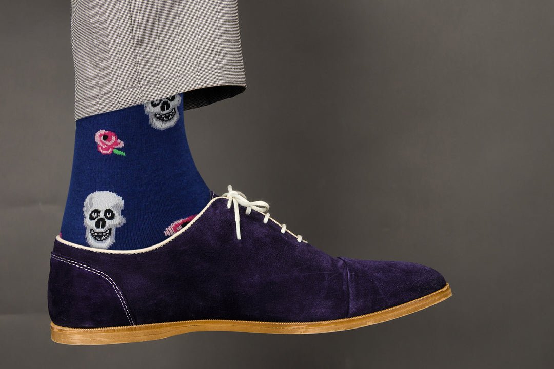 Skull and Flower Socks - Comfy Cotton for Men & Women