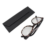 Load image into Gallery viewer, Small Black Solid Color Glasses Case - Vegan Leather Magic Folding Hardcase
