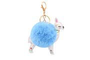Fuzzy Alpaca Keychain - Cute Animal Faux Fur Fluffy Fuzzy Llama Pom Pom Keychain