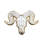 Load image into Gallery viewer, Ram Skull Pin - Occult / Baphomet Enamel Pin
