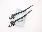 Load image into Gallery viewer, Sandalwood, Wood Hair Pin, Clip, Hair Sticks - Fire Set