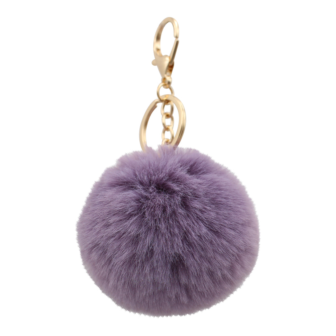 Real Sic Fluffy Animal Pom Pom Keychain - Faux Fur Fuzzy Charm For Women &  Girls