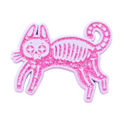 Skeleton Cat Enamel Pin - Black Cat Pin