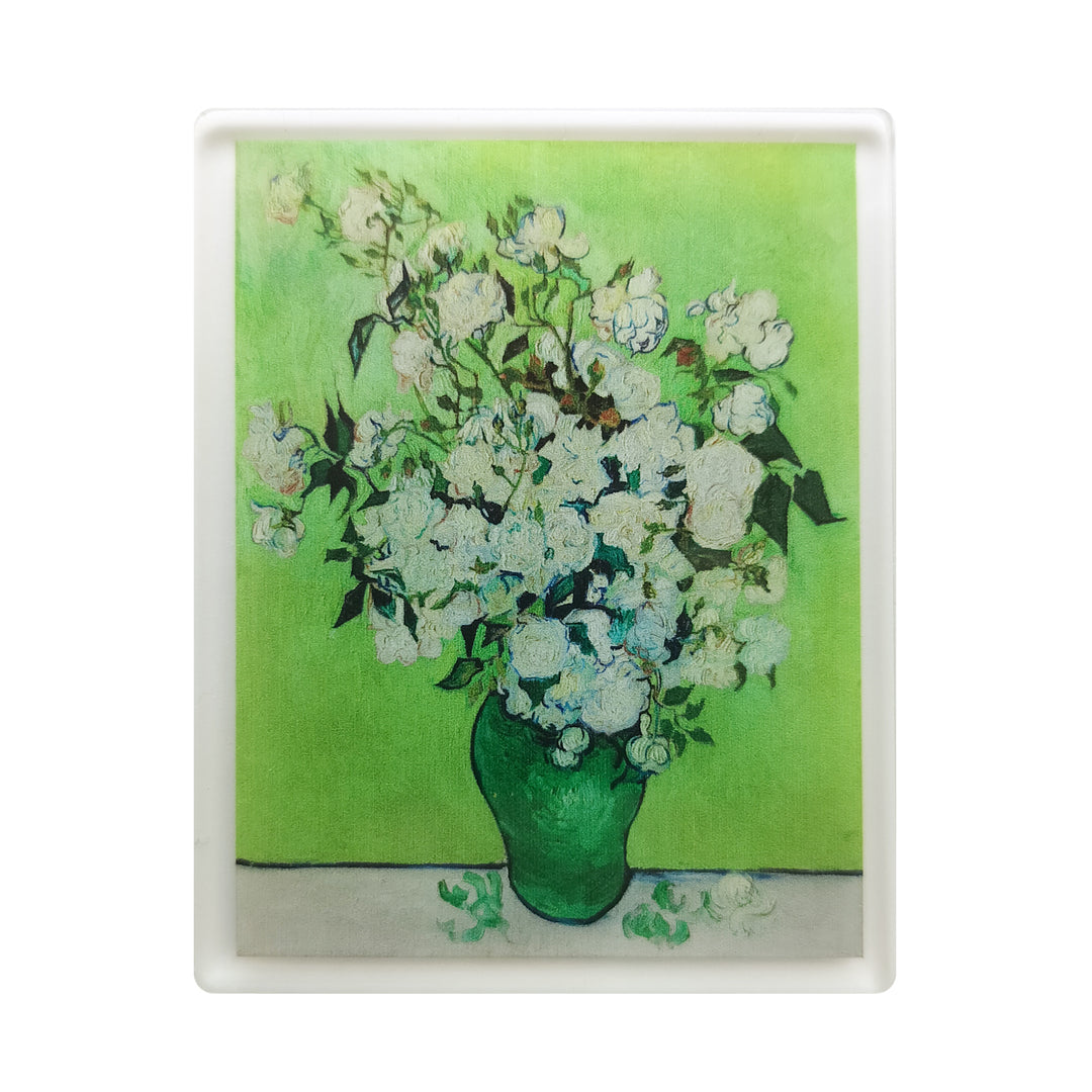 Roses Acrylic Magnet - Van Gogh Art Fridge Magnet & Museum Souvenir