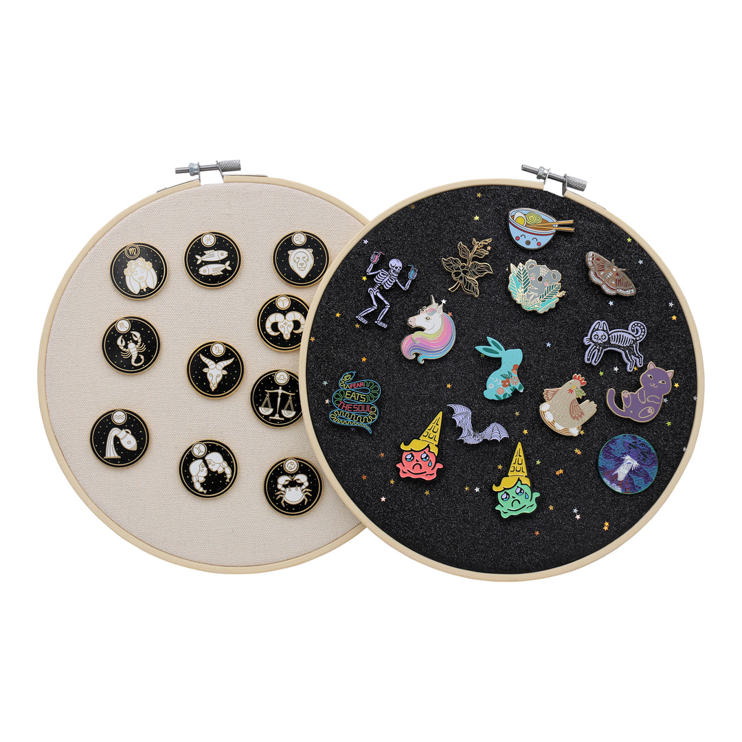 Glitter Embroidery Hoop - Enamel Pin Display Wall Art (Not Include Pin)