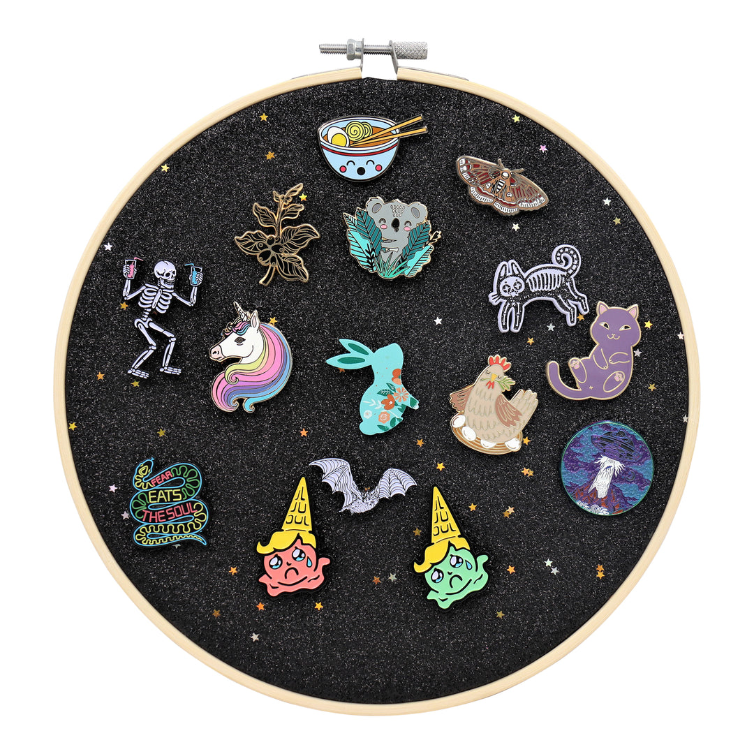 Glitter Embroidery Hoop - Enamel Pin Display Wall Art (Not Include Pin)
