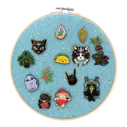 Glitter Embroidery Hoop - Enamel Pin Display Wall Art (Not Include Pin)