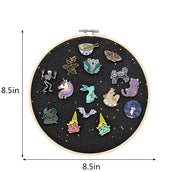 Glitter Embroidery Hoop - Enamel Pin Display Wall Art (Not Include Pin)