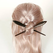 Natural Sandalwood Hair Sticks for Women - Set of 2 - Paddle