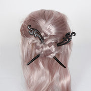 Natural Sandalwood Hair Sticks for Women - Set of 2 -(Water)