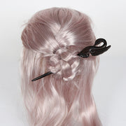 REAL SIC Natural Sandalwood Hair Sticks for Women - Sustainable Retro Boho Fashion Chopsticks (Swan)