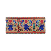 Scarab Beetle Foldable Eyeglass Case – Egyptian Inspired vegan Leather Folding Hard Shell Case