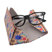 Scarab Beetle Foldable Eyeglass Case – Egyptian Inspired vegan Leather Folding Hard Shell Case