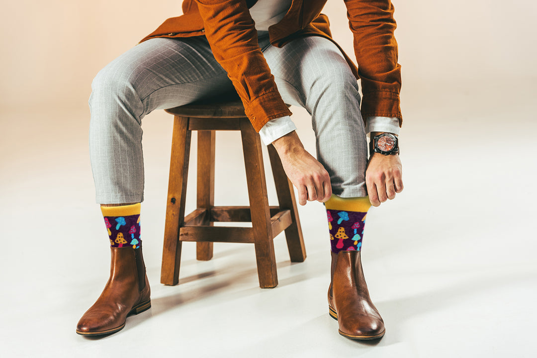 Trippy Mushroom Socks - Comfy Cotton for Men & Women