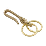 Load image into Gallery viewer, Solid Brass Keychain Clip with Double Key Rings – Heavy Duty Gold Key Holder Hook