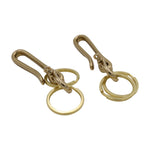 Load image into Gallery viewer, Solid Brass Keychain Clip with Double Key Rings – Heavy Duty Gold Key Holder Hook