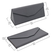 Grey Solid Color Glasses Case - Vegan Leather Magic Folding Hardcase