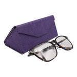 Load image into Gallery viewer, Purple Solid Color Glasses Case - Vegan Leather Magic Folding Hardcase