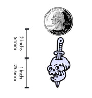 Tattoo Knife Style Skull - Occult, Halloween Enamel Pin