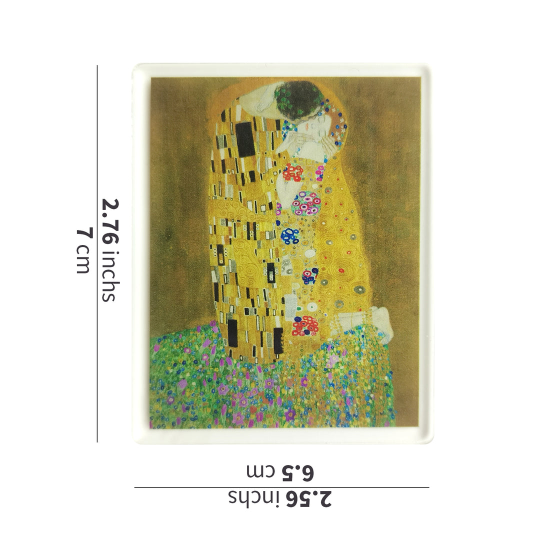 The Kiss Acrylic Magnet - Gustav Klimt Art Fridge Magnet & Museum Souvenir