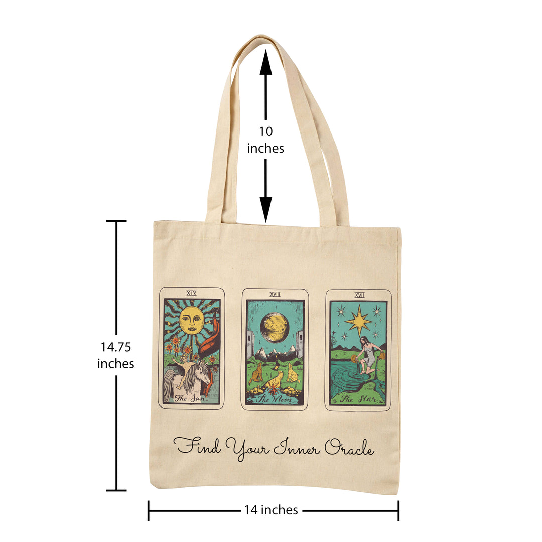 Reusable Cotton Tote Bag - Find Your Inner Oracle - Eco-Friendly Shopping Bag for Groceries - 15"