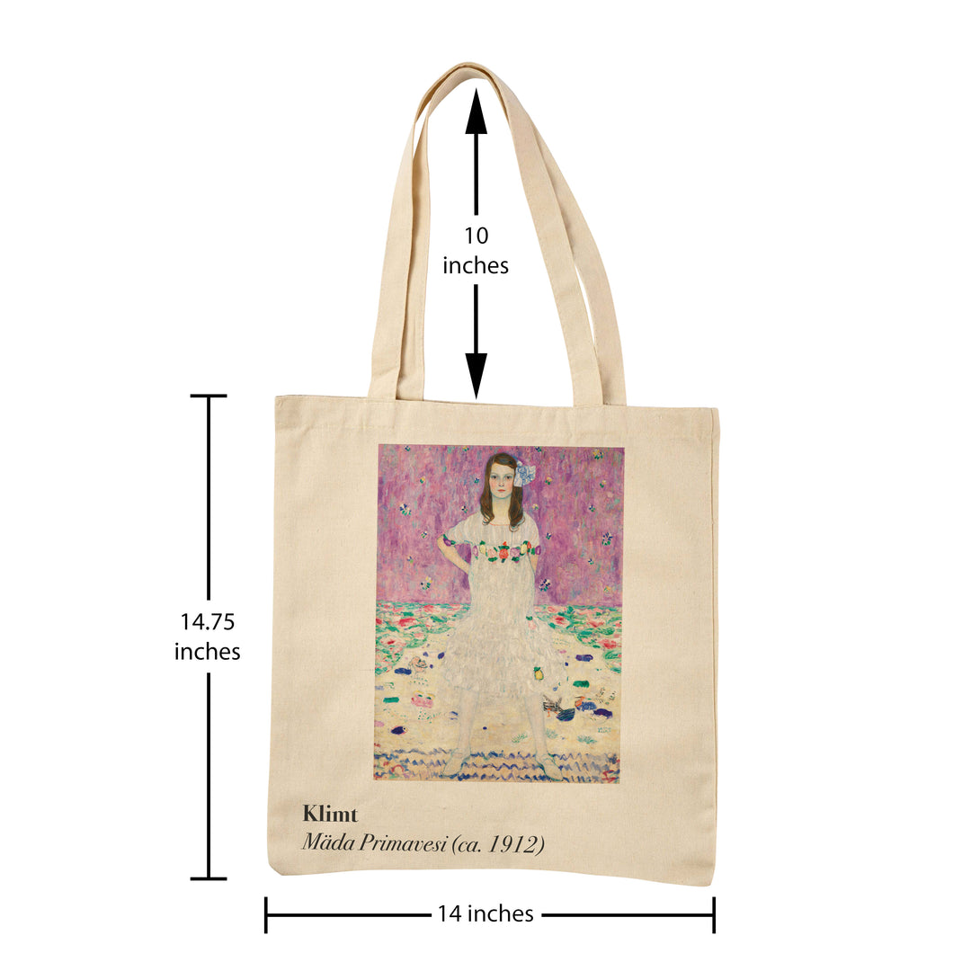 Reusable Cotton Tote Bag - Mada Primavesi - Klimt - Eco-Friendly Shopping Bag for Groceries - 15"