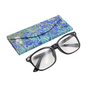 Van Gogh Irises Foldable Eyeglass Case – Art Vegan Leather Folding Hard Shell Case
