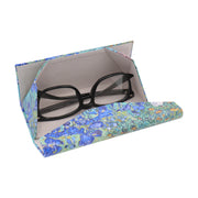 Van Gogh Irises Foldable Eyeglass Case – Art Vegan Leather Folding Hard Shell Case