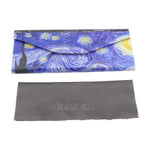 Load image into Gallery viewer, Van Gogh The Starry Night Foldable Eyeglass Case – Art Vegan Leather Folding Hard Shell Case